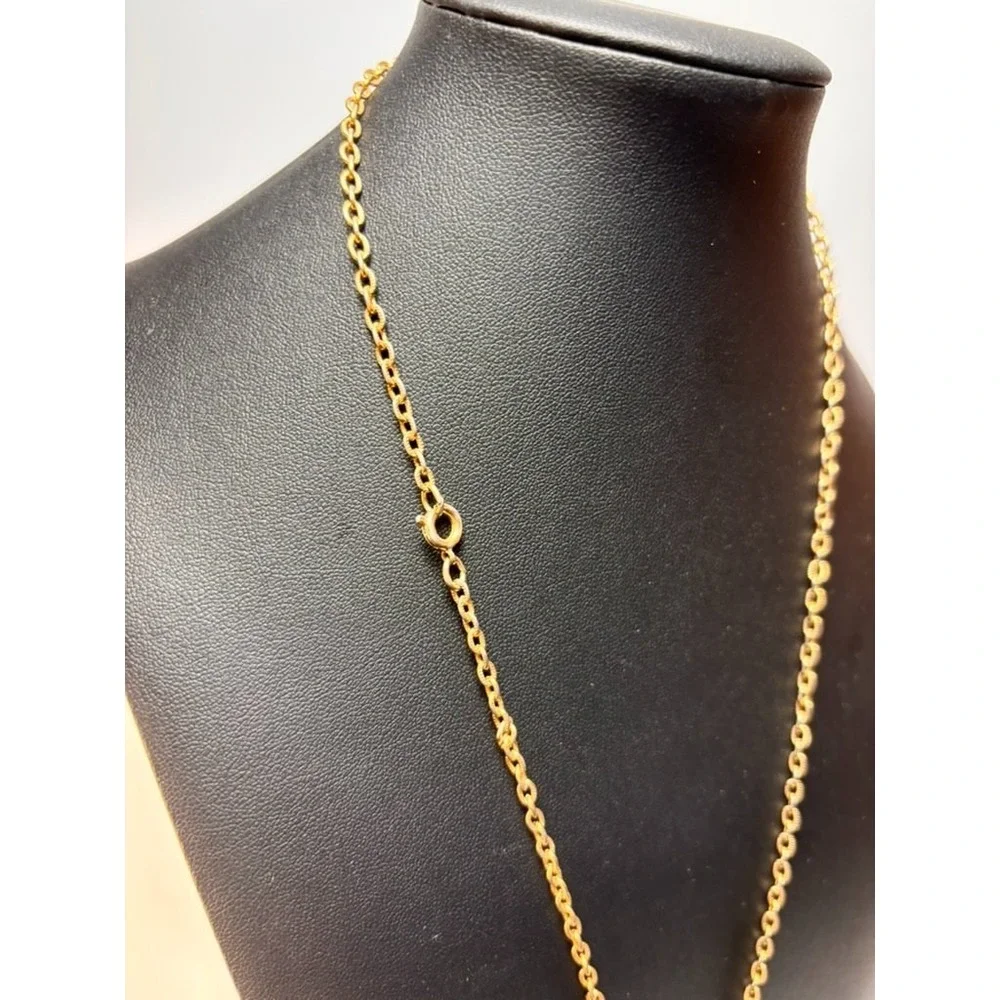 Vintage Necklace Gold Tone Huge Detailed‎ Owl Pendant 28 inch Sarah Coventry